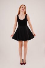 Deluxerie Deluxerie Deluxerie Deluxerie Deluxerie Kadın Siyah Balon Mini Etek MF-MF-MF-MF-MF-148096